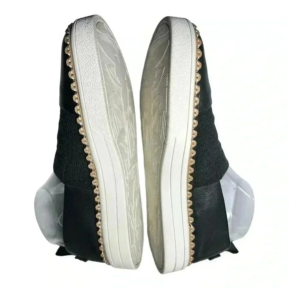 Via Spiga Women’s Ora Slip On Platform Sneakers BLK and White Size 8.5 Preowned - Picture 5 of 10